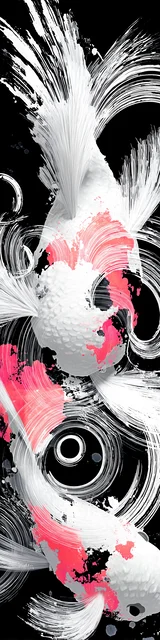 Free printable fish bookmark featuring black and white with pink fish